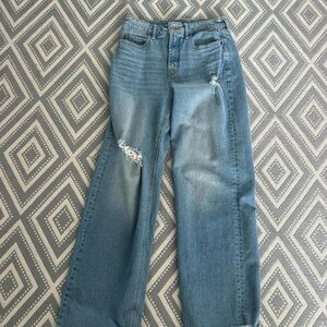 Women's Blue Distressed Jeans